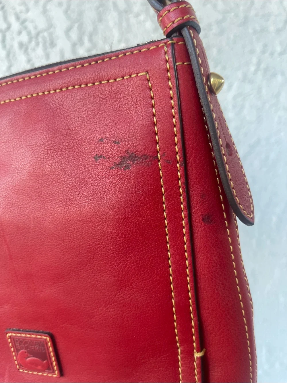 Dooney & Bourke Red Leather Tassel Shoulder Bag